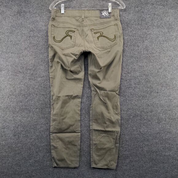 Rock & Republic Womens Embry Straight Leg Pants Army Green Size 28x29 5-Pocket - Picture 5 of 13